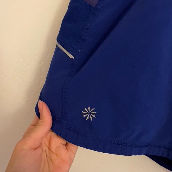 Athleta Shorts Women's Small Cobalt Blue Running Zipper Pockets Activewear - Picture 5 of 7